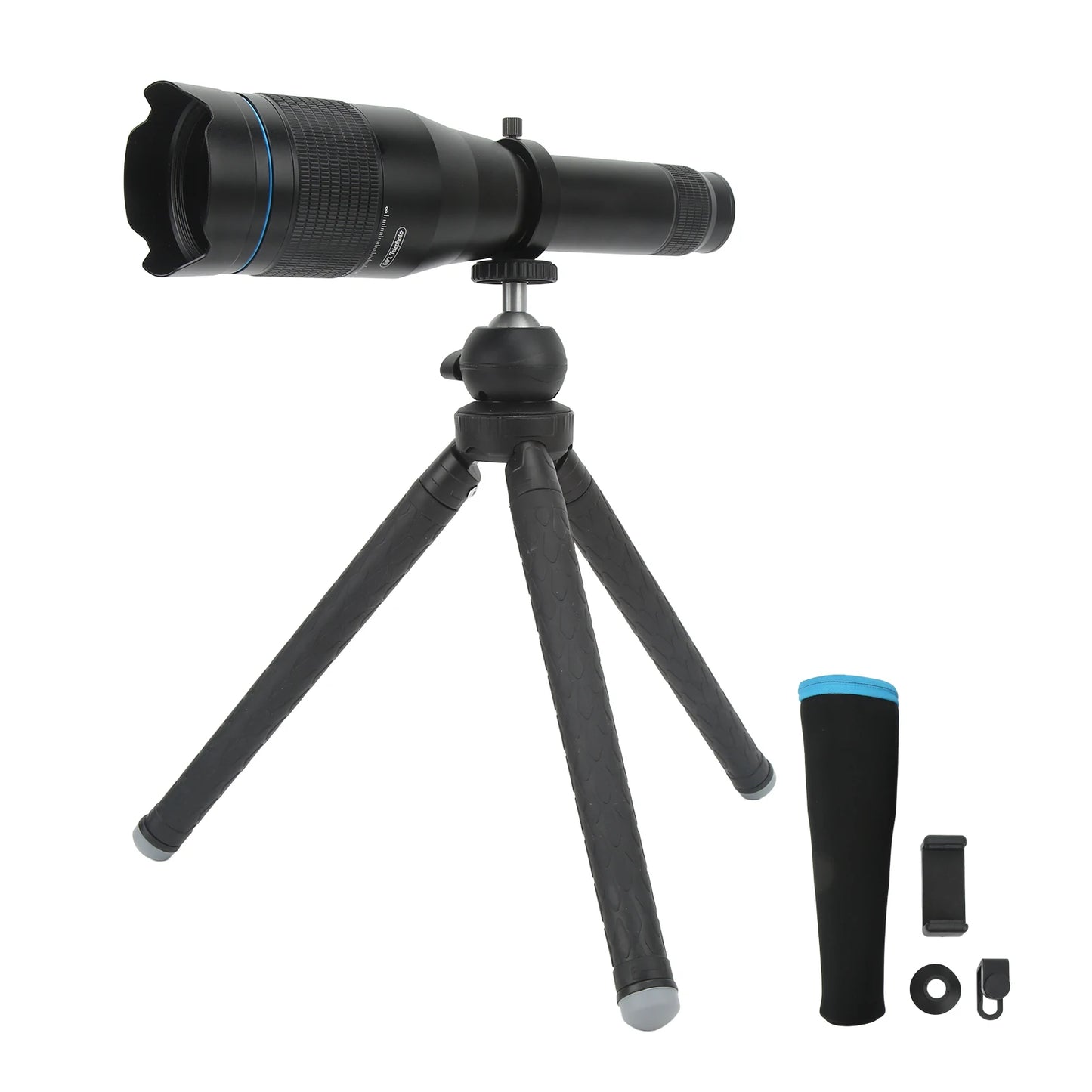 60x Telephoto Lens High Definition Large Aperture Objective Lens Mobile Phone Telephoto Lens with Tripod Phone Camera Lens