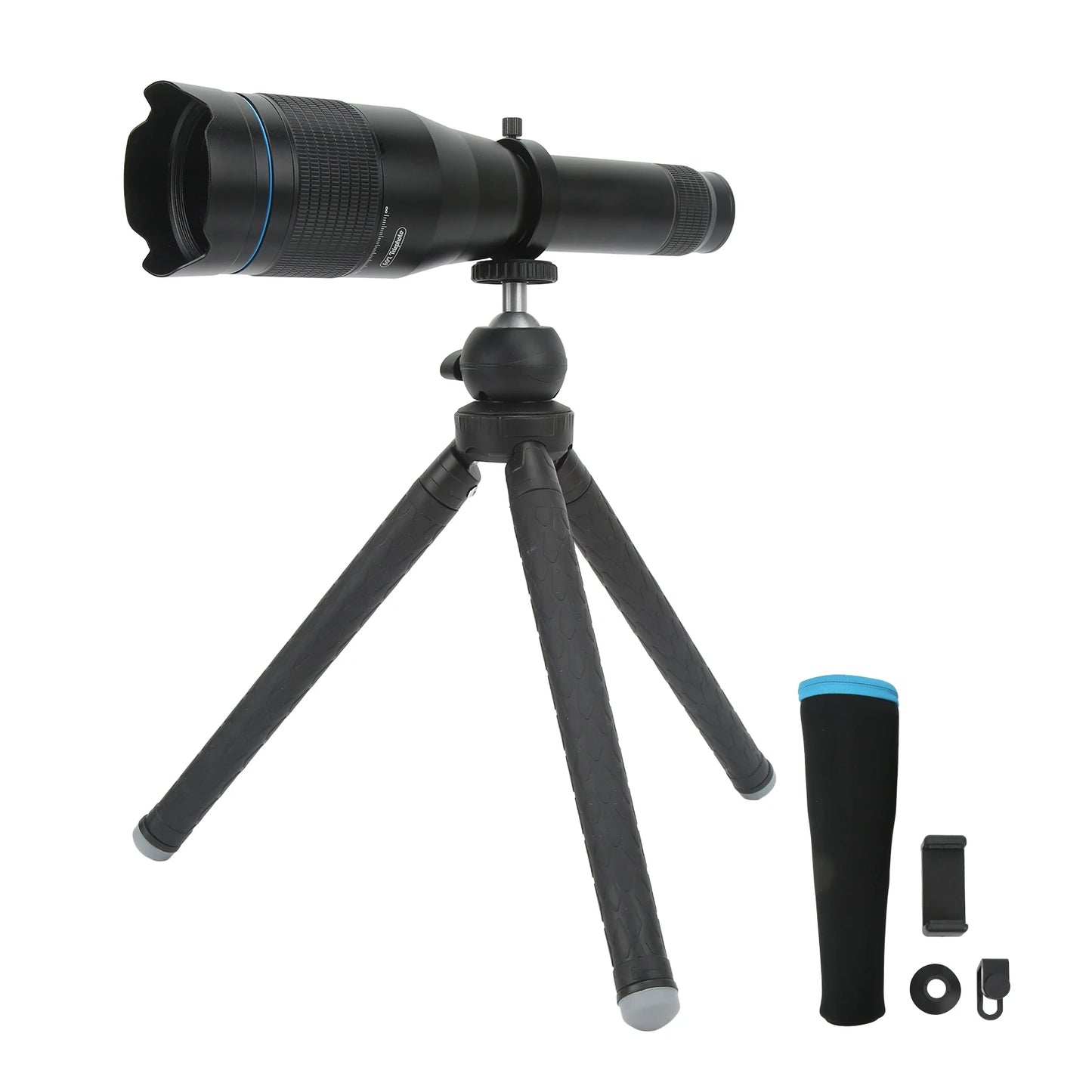 60x Telephoto Lens High Definition Large Aperture Objective Lens Mobile Phone Telephoto Lens with Tripod Phone Camera Lens
