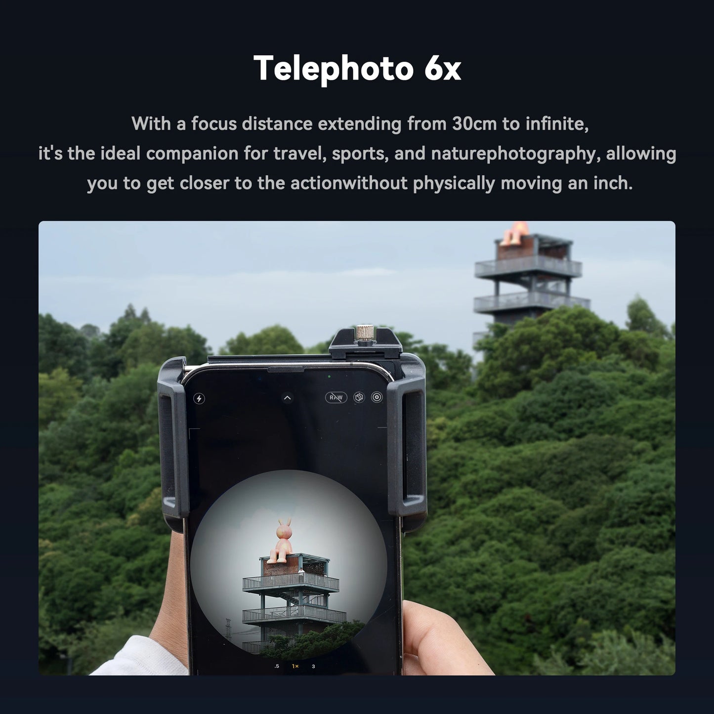 APEXEL Telephoto Macro lens 2-in-1 Observation and Shooting for Mobile Phone Lens Accessory, 6X Telescope Lens for Smartphones
