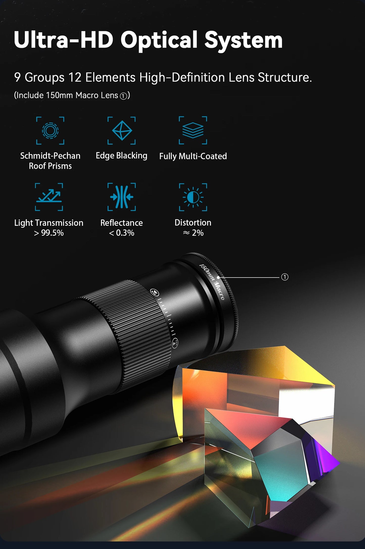 APEXEL Telephoto Macro lens 2-in-1 Observation and Shooting for Mobile Phone Lens Accessory, 6X Telescope Lens for Smartphones